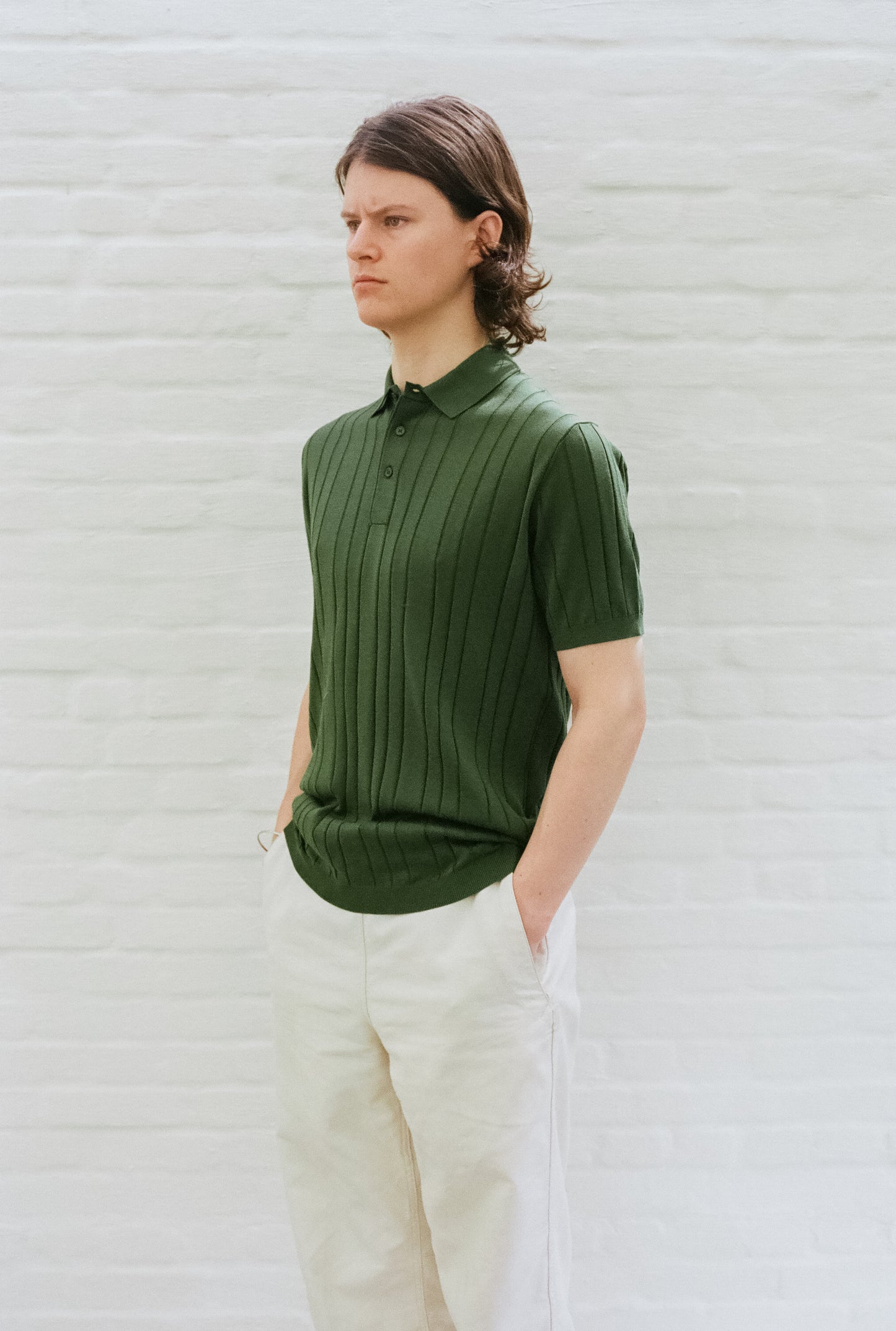 The Cotton and Silk Ribbed Polo