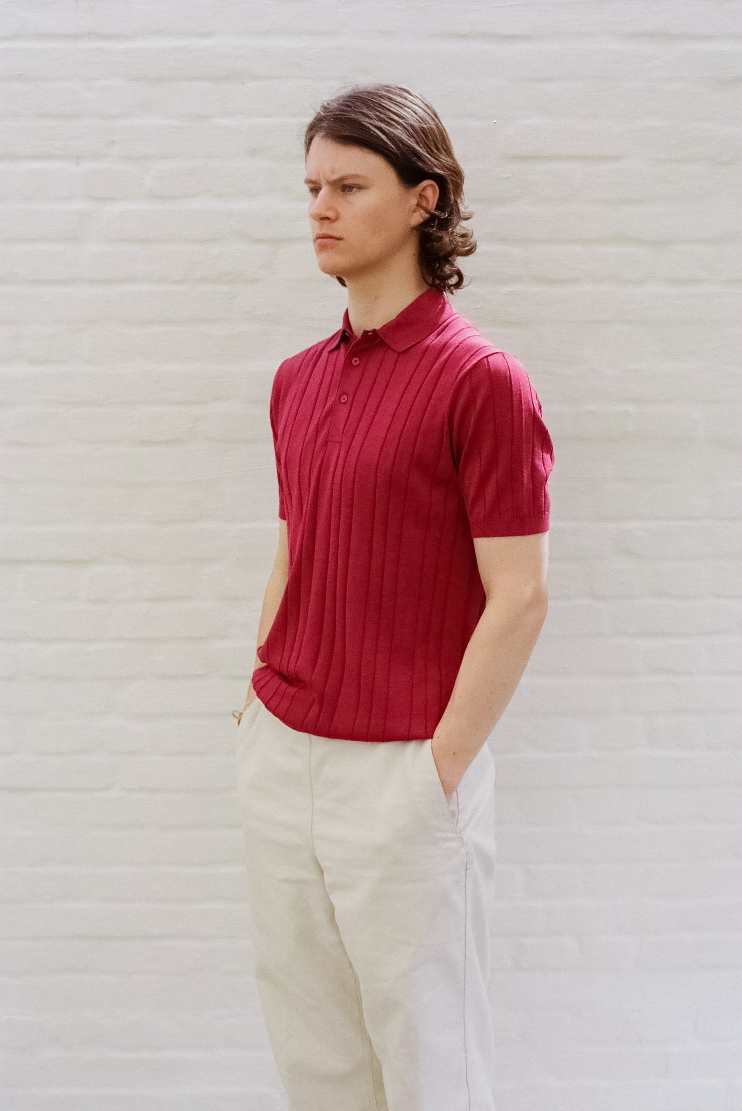 The Cotton and Silk Ribbed Polo