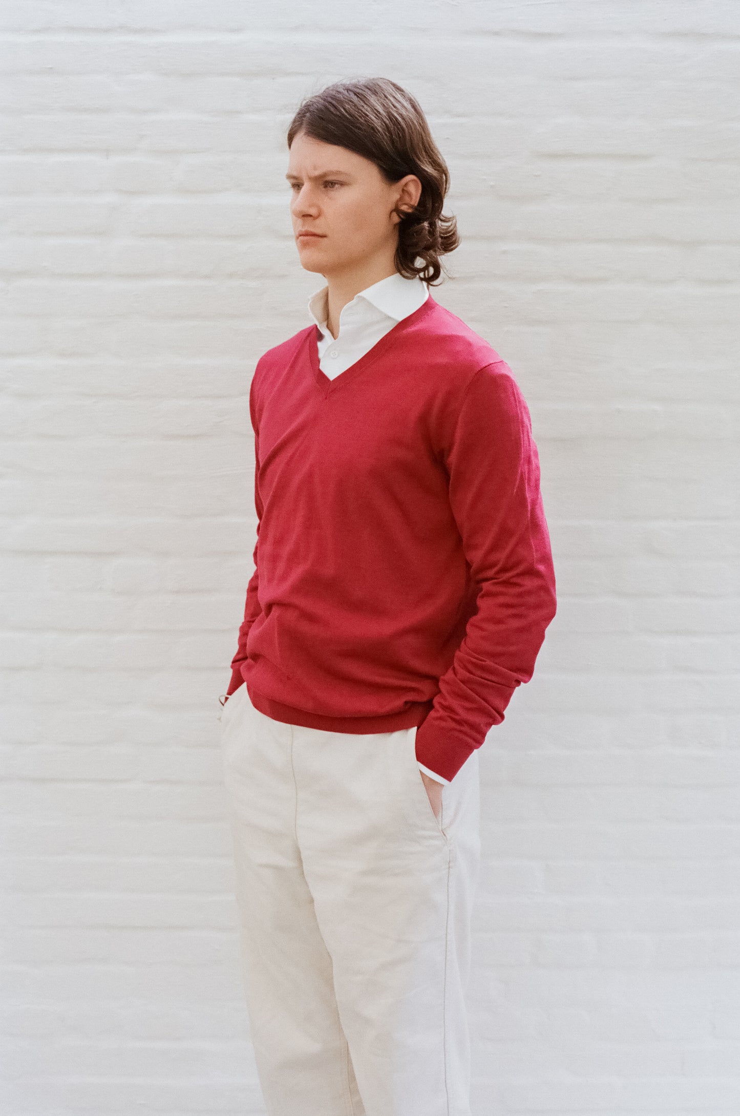 The Cotton and Silk V Neck